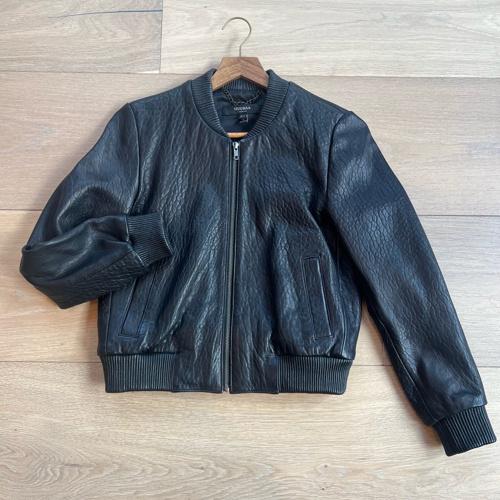 Muubaa Genuine Black Leather Jacket - LIKE NEW CONDITION